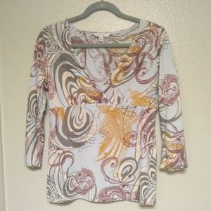 CAbi crossover blue print top, M